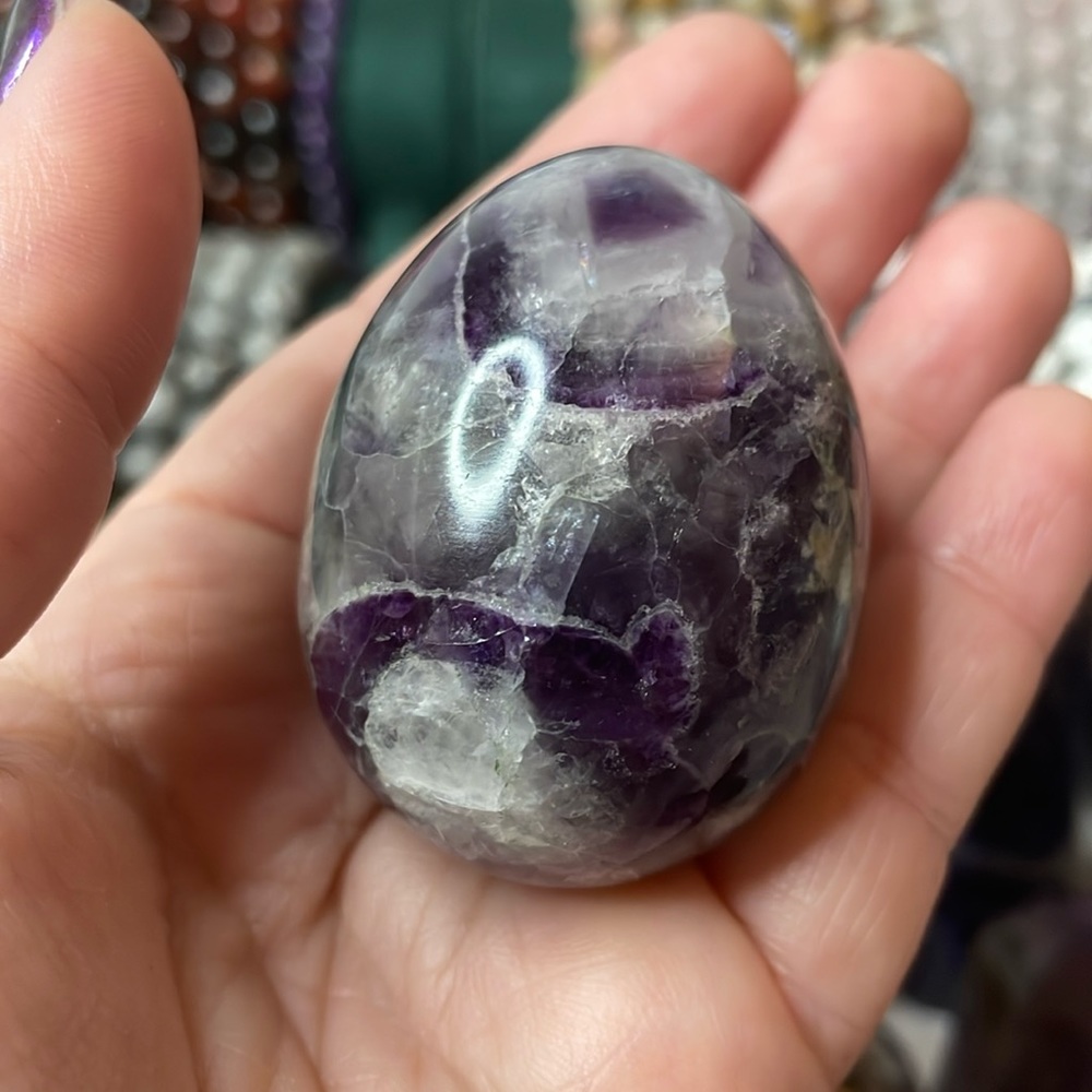 Rainbow Fluorite Crystal Egg